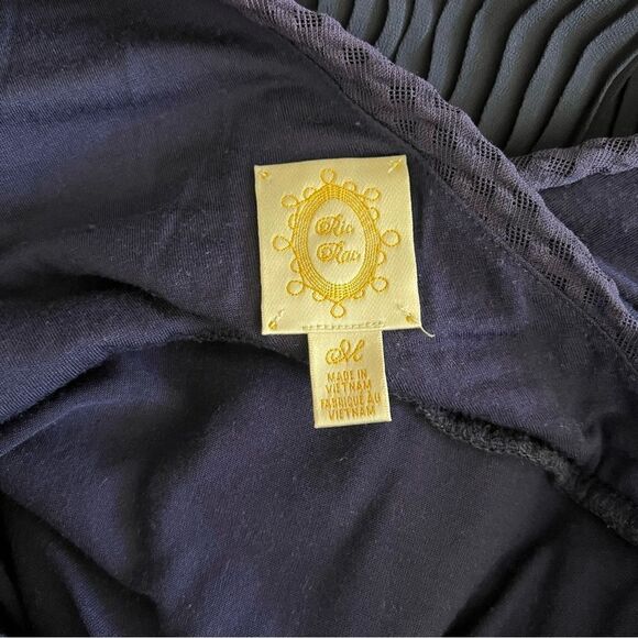 Anthropologie Ric Rac Navy Blue Tiered Layered V Neck Dress - Picture 8 of 9